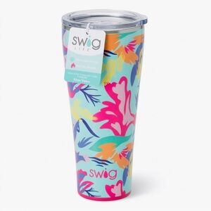 Swig Life Turquoise Floral 32oz Insulated Tumbler